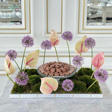 Load image into Gallery viewer, Anthurium &amp; Allium Flower Arrangement with Glass Bowl of Chocolates
