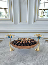 Load image into Gallery viewer, Gift Box of Metal Palms Wood Bowl With Chocolates or Dates
