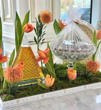 Load image into Gallery viewer, Luxury Orange Arrangement with Crystal Chocolate Bowl & Crystal Pyramid Wasl Diffuser