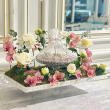 Load image into Gallery viewer, Orchids Elegant Arrangement with Bowl of Chocolates (Flower colors &amp; type based on availability)
