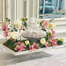 Load image into Gallery viewer, Orchids Elegant Arrangement with Bowl of Chocolates (Flower colors & type based on availability)
