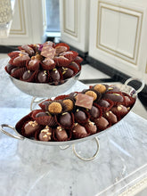 Load image into Gallery viewer, Gift Box of Silver Rings Oval Bowl With Chocolates or Dates
