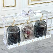 Load image into Gallery viewer, Gift Set of 3 Crescent Glass Jars With Wrapped Chocolates &amp; Dates
