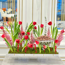 Load image into Gallery viewer, Tulips Arrangement with Bowl of Chocolates (Flower colors based on availability)