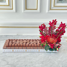 Load image into Gallery viewer, Chocolate Tray with Side of Red Flowers
