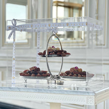 Load image into Gallery viewer, Very Large Gift Box of Silver Rings Stand With 3 Plates of Mixed Chocolate Covered Dates
