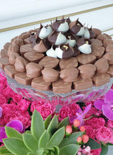 Load image into Gallery viewer, Luxury Orchids & Pink Flower Bed with Glass Bowl of Chocolates