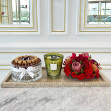 Load image into Gallery viewer, Luxury Leather Tray & Plexi Cover With Flowers and Crystal Bowl of Chocolates