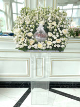 Load image into Gallery viewer, Luxury White Standing Flower Arrangement with Bowl of Best Selling Chocolates
