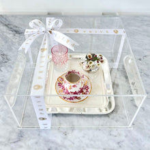 Load image into Gallery viewer, Coffee Set Gift in Plexi Box and Square Flowers Tray
