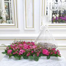 Load image into Gallery viewer, Luxury Pink Flower Bed with Bowl of Chocolates