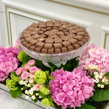 Load image into Gallery viewer, Luxury Pink Hydrangeas Arrangement with Glass Bowl of Chocolates