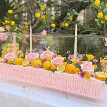 Load image into Gallery viewer, Long Flowers Cake in Acrylic Gift Box - Pink Lemonade Design - Sizes Available - By Order 24hrs
