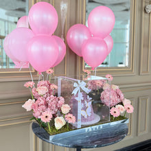 Load image into Gallery viewer, Dome Cake in Acrylic Gift Box &amp; Pink Flowers
