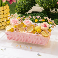 Load image into Gallery viewer, Long Flowers Cake in Acrylic Gift Box - Pink Lemonade Design - Sizes Available - By Order 24hrs
