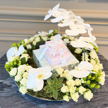 Load image into Gallery viewer, Chocolate Boxes Tower with Orchid Arrangement
