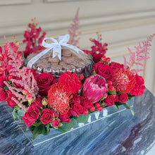 Load image into Gallery viewer, Red Square Flowers Arrangement Tray

