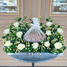 Load image into Gallery viewer, Elegant White Flowers With Chocolate Bowl
