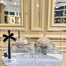 Load image into Gallery viewer, Very Elegant Two Large Grey Manara Bowls Gift Arrangement With Wrapped Ramadhan Flavors
