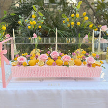 Load image into Gallery viewer, Long Flowers Cake in Acrylic Gift Box - Pink Lemonade Design - Sizes Available - By Order 24hrs
