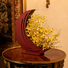 Load image into Gallery viewer, Marroon Leather Moon With Flowers
