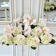 Load image into Gallery viewer, Elegant Pink Orchid &amp; White Hydrangeas Arrangement
