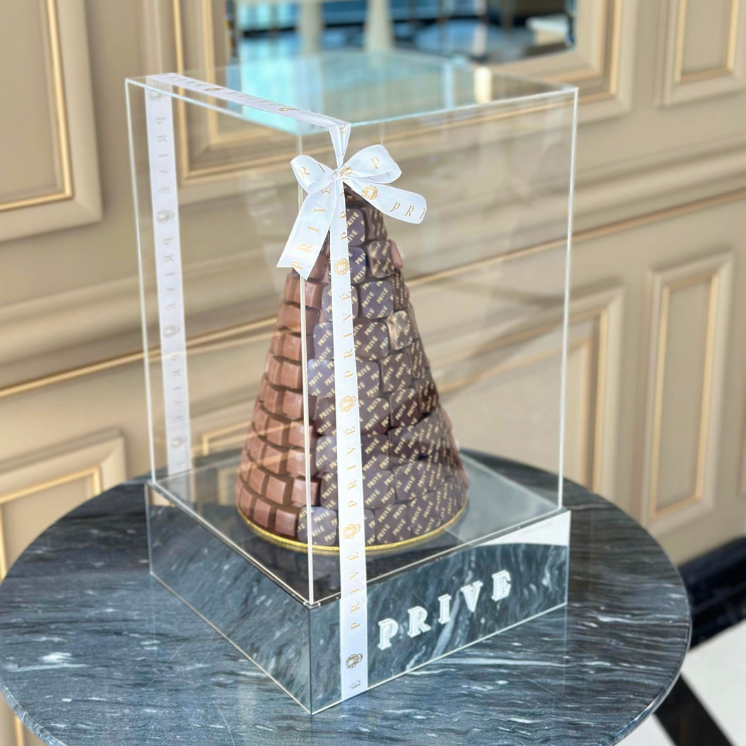 Chocolate Tower With Base & Cover - Around 1.55 Kilos of Chocolate