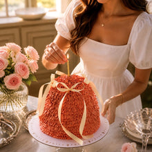 Load image into Gallery viewer, Bows Ruffled High-Dome Cake - Customizable - By Order 24hrs
