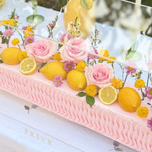 Load image into Gallery viewer, Long Flowers Cake in Acrylic Gift Box - Pink Lemonade Design - Sizes Available - By Order 24hrs
