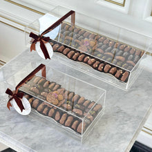 Load image into Gallery viewer, Gift Box of Silver Curves Tray With Chocolate Dates &amp; Baklawa Chocolate

