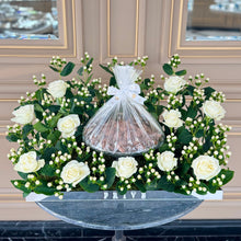 Load image into Gallery viewer, Elegant White Flowers With Chocolate Bowl
