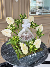 Load image into Gallery viewer, Elegant Anthurium Square Arrangement with Chocolates
