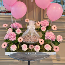Load image into Gallery viewer, Pink Flower Arrangement with Elegant Bowl of Chocolates
