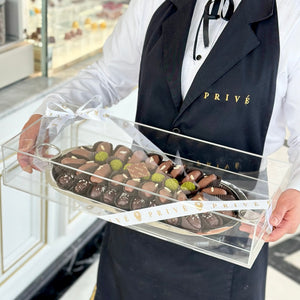 Gift Box of Silver Rings Tray With Chocolates or Dates