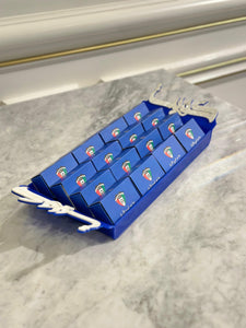 16 Football Giveaway Boxes in Blue Kuwait Tray