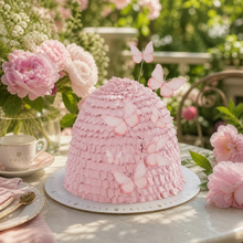 Load image into Gallery viewer, Butterflies Ruffled High-Dome Cake - Customizable - By Order 24hrs
