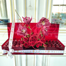 Load image into Gallery viewer, Red Box of Hearts &amp; Lips Chocolate &amp; Flowers
