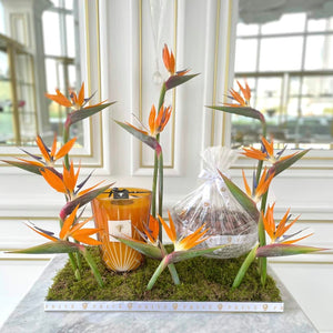 Amazonica Flower Arrangement With Candle