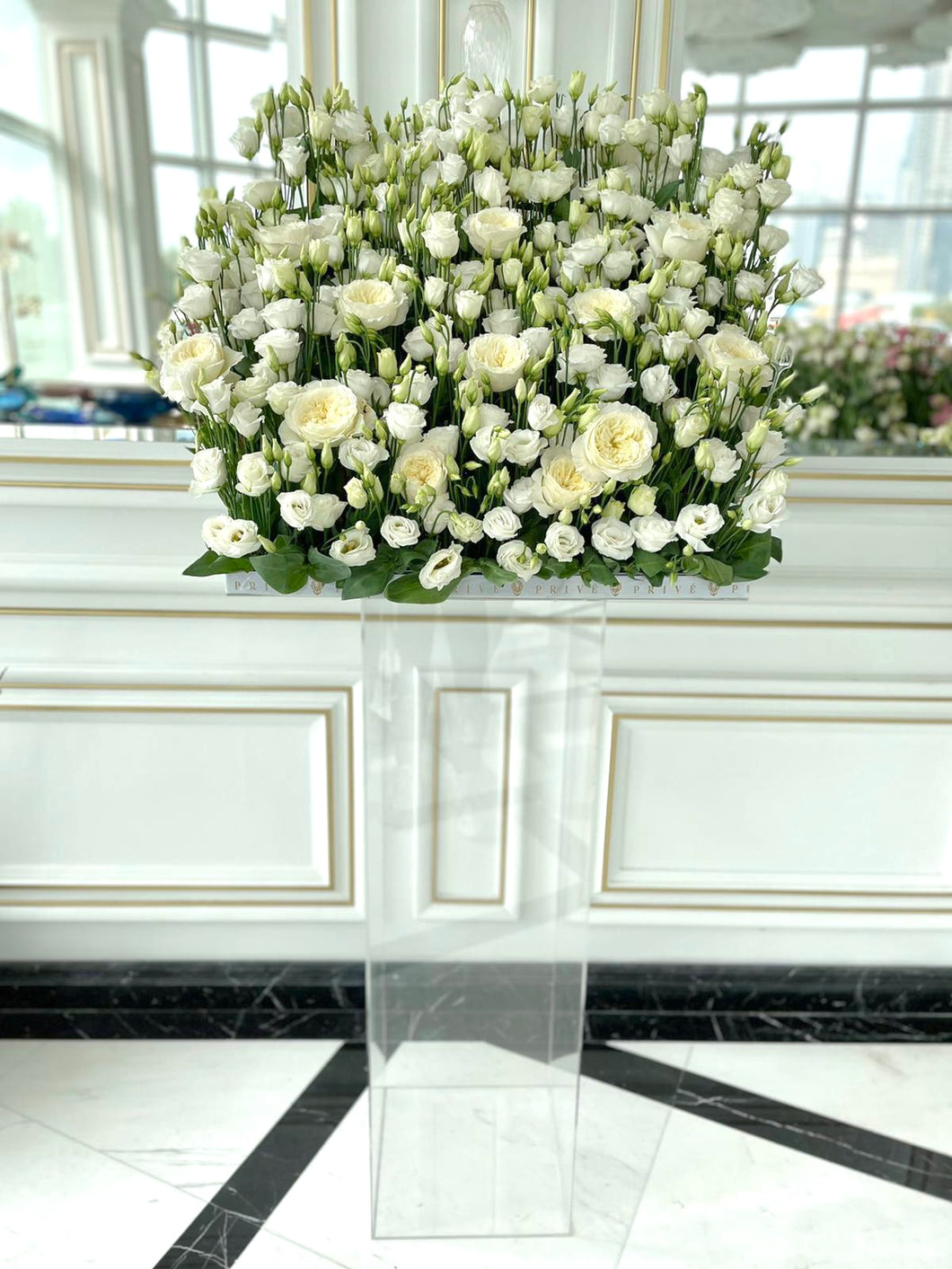 Luxury White Standing Flowers Arrangement