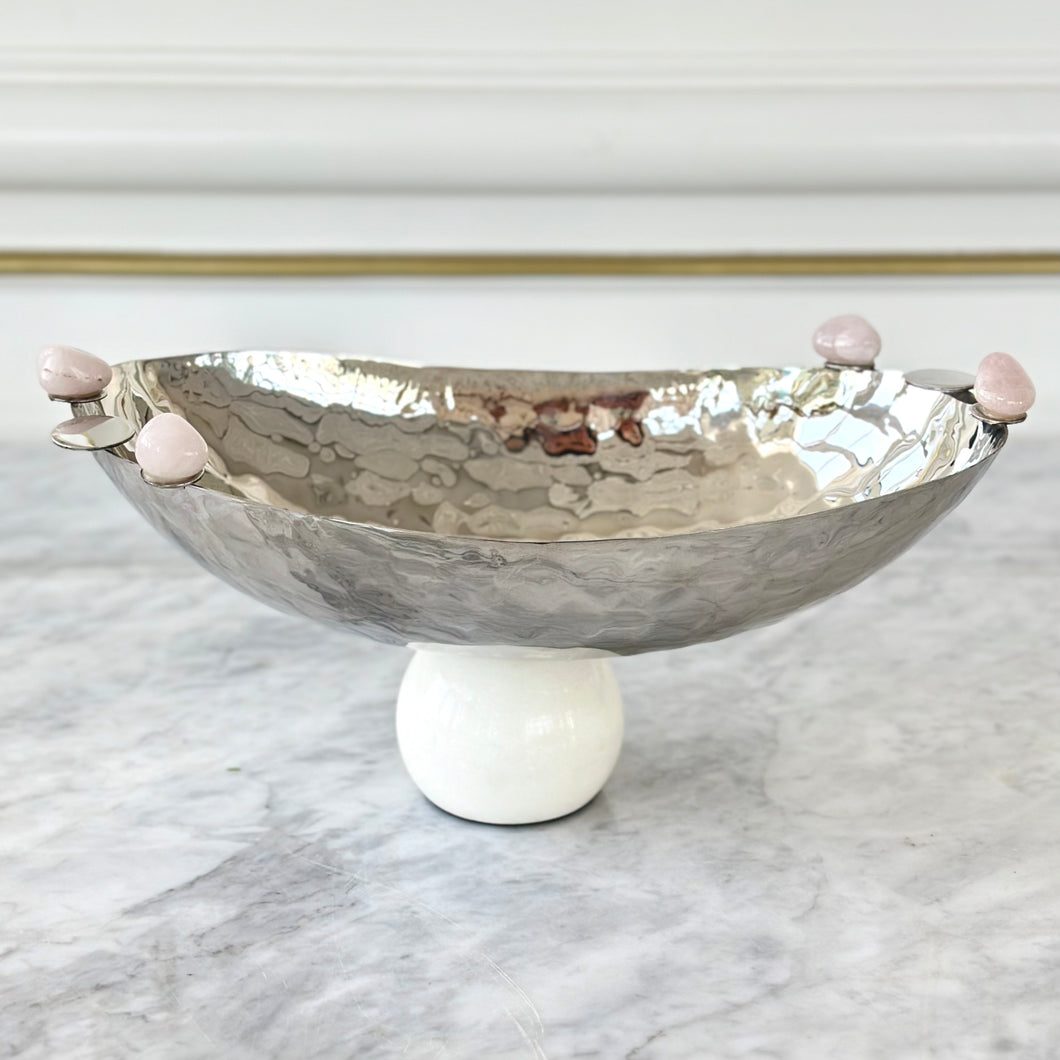 Stones Oval Bowl with Marble Stand