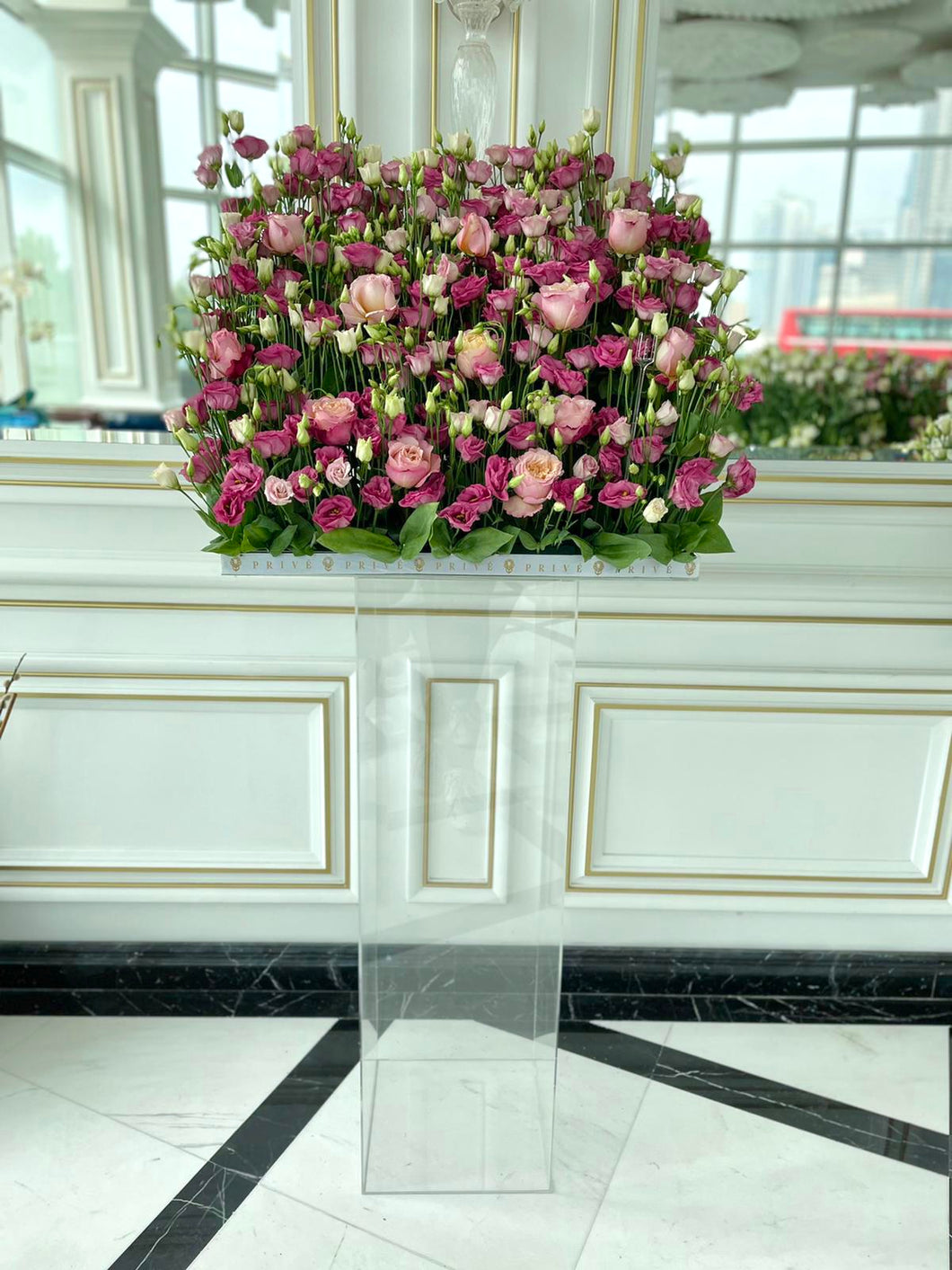 Luxury Dark Pink Standing Flowers Arrangement