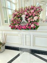 Load image into Gallery viewer, Luxury Standing Dark Pink Flower Arrangement with Chocolates
