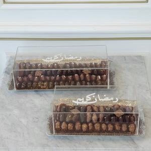 Silver Ramadhan Tray & Cover with Pearl Writing