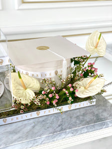 Graduation Cake & Box of Chocolates with Flowers Tray