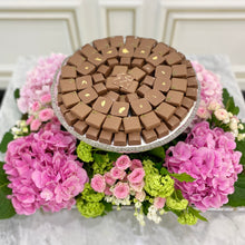 Load image into Gallery viewer, Luxury Pink Hydrangeas Arrangement with Glass Bowl of Chocolates

