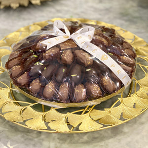 Gold Leaves Tray With Dates