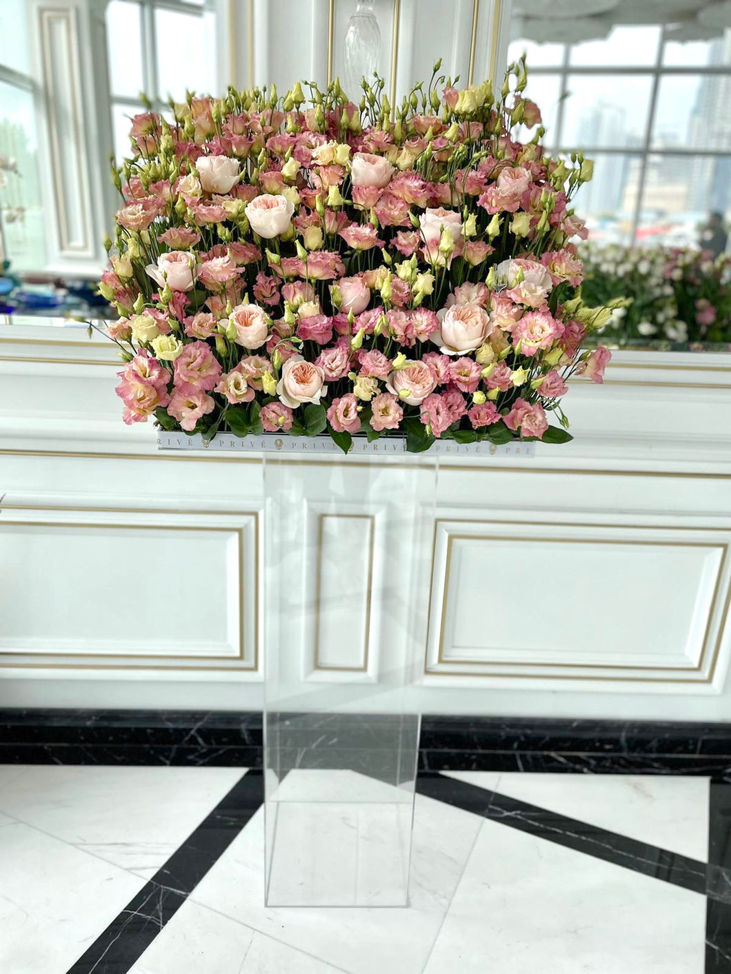 Luxury Peach Standing Flowers Arrangement
