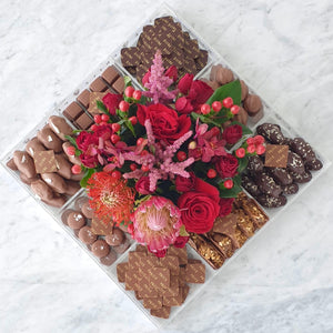 Medium - Luxury Chocolate Collection Tray with Flowers