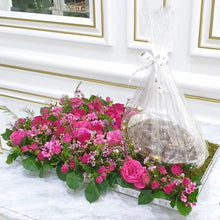 Load image into Gallery viewer, Luxury Pink Flower Bed with Bowl of Chocolates
