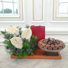 Load image into Gallery viewer, Limited Edition (Men) Gift Leather Tray with Flowers and Chocolates Bowl
